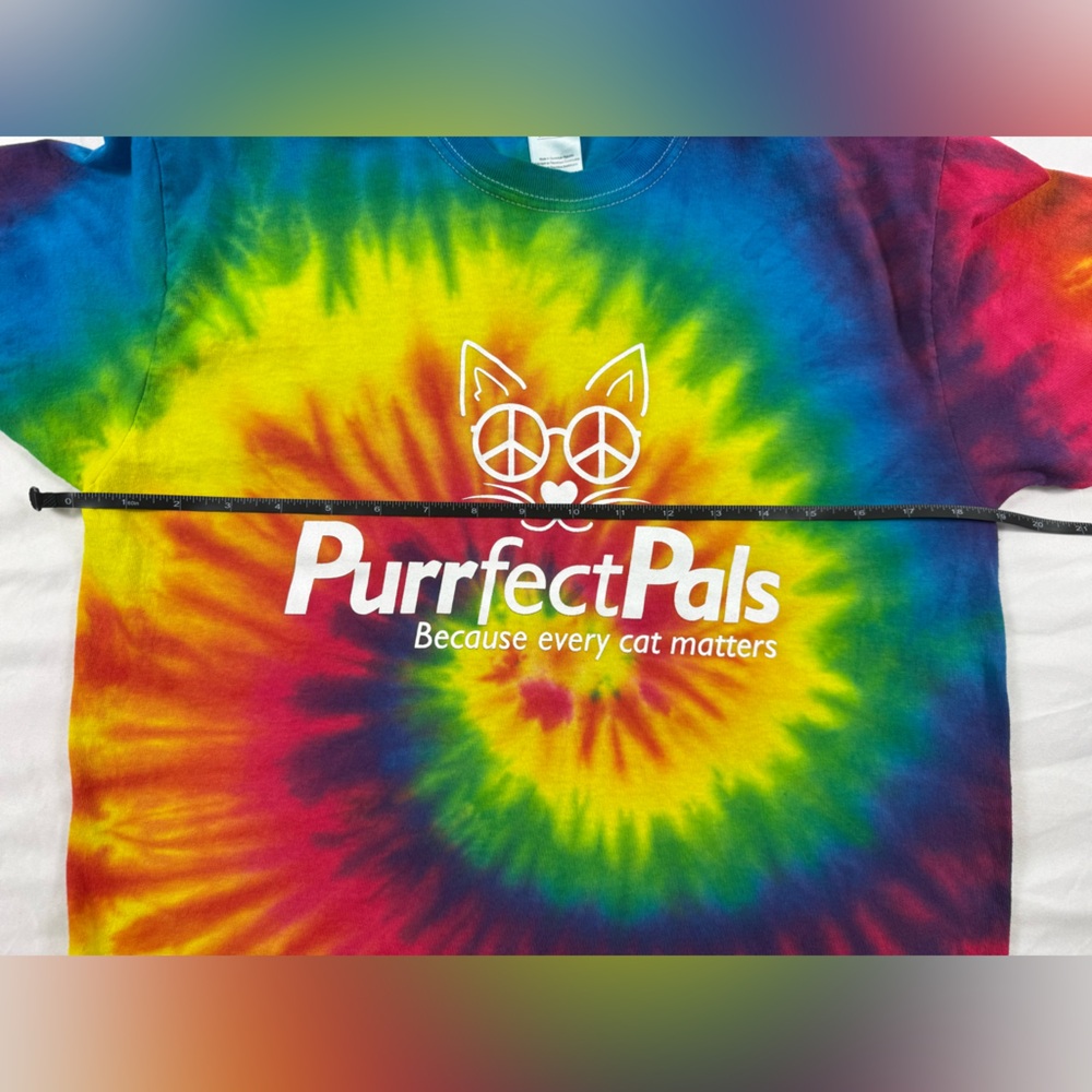 Tie Dye Cat Lover T Shirt Purrfect Pals Because Every Cat Matters M - Picture 4 of 7